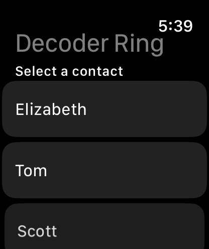 Apple Watch contact picker